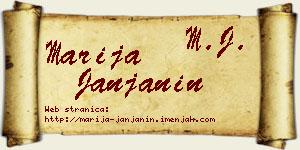 Marija Janjanin vizit kartica